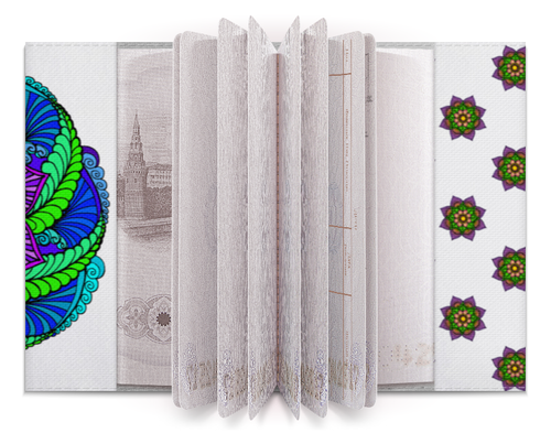 Заказать обложку для паспорта в Москве. Обложка для паспорта Яркий цветок в этническом стиле от Achadidi.printio.ru  - готовые дизайны и нанесение принтов.