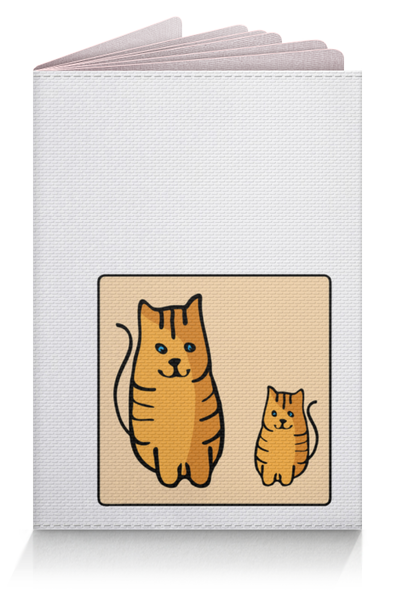 Заказать обложку для паспорта в Москве. Обложка для паспорта Два котика, смотрящие друг на друга от asnia@ya.ru - готовые дизайны и нанесение принтов.
