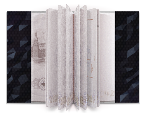 Заказать обложку для паспорта в Москве. Обложка для паспорта Black low-poly от Юлька Мега - готовые дизайны и нанесение принтов.