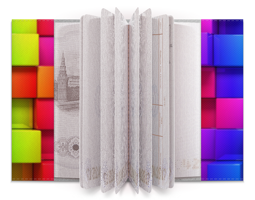 Заказать обложку для паспорта в Москве. Обложка для паспорта Разноцветные квадратики от Елена  - готовые дизайны и нанесение принтов.