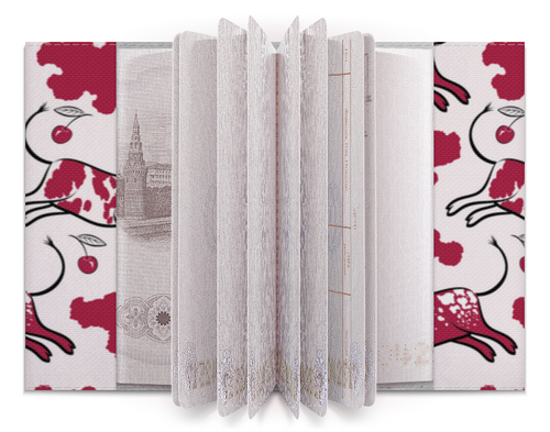 Заказать обложку для паспорта в Москве. Обложка для паспорта CHERRY COW от ELENA ZHARINOVA - готовые дизайны и нанесение принтов.