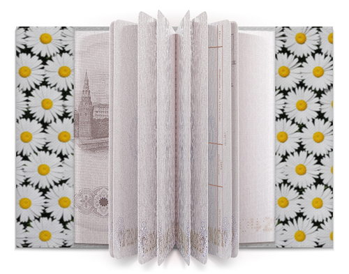 Заказать обложку для паспорта в Москве. Обложка для паспорта Ромашки от bd-art  - готовые дизайны и нанесение принтов.