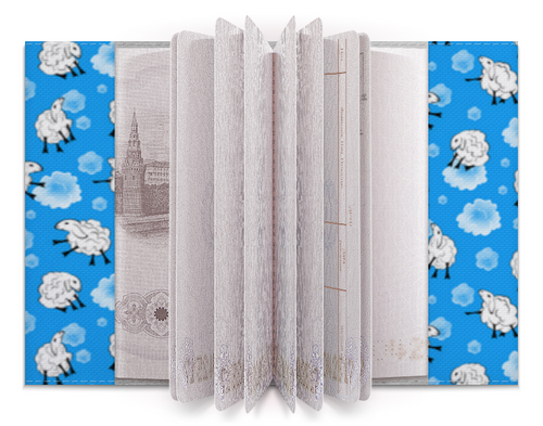 Заказать обложку для паспорта в Москве. Обложка для паспорта ОВЕЧКИ И ОБЛАКА от ELENA ZHARINOVA - готовые дизайны и нанесение принтов.