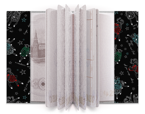 Заказать обложку для паспорта в Москве. Обложка для паспорта танцующие овечки от ELENA ZHARINOVA - готовые дизайны и нанесение принтов.