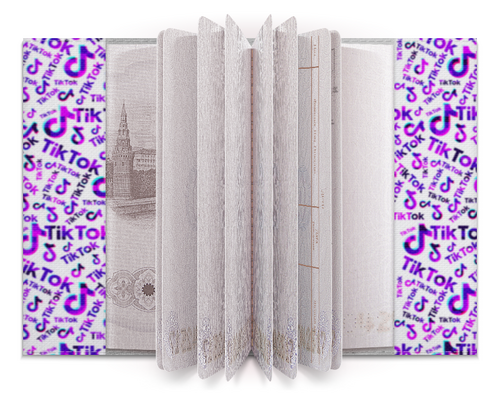 Заказать обложку для паспорта в Москве. Обложка для паспорта Tik Tok от THE_NISE  - готовые дизайны и нанесение принтов.