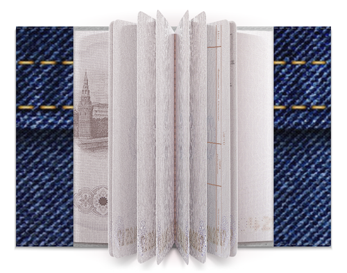 Заказать обложку для паспорта в Москве. Обложка для паспорта Джинсовый арт от Leichenwagen - готовые дизайны и нанесение принтов.