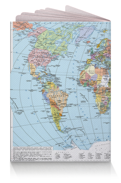 Заказать обложку для паспорта в Москве. Обложка для паспорта Карта мира от Елена Гришина - готовые дизайны и нанесение принтов.