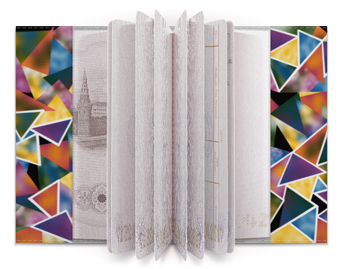 Заказать обложку для паспорта в Москве. Обложка для паспорта АКВАРЕЛЬНЫЕ ТРЕУГОЛЬНИКИ от ELENA ZHARINOVA - готовые дизайны и нанесение принтов.