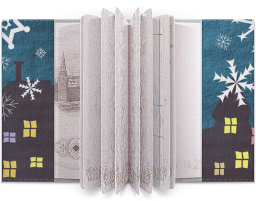 Заказать обложку для паспорта в Москве. Обложка для паспорта Новый Год от YellowCloverShop - готовые дизайны и нанесение принтов.