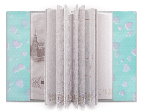Заказать обложку для паспорта в Москве. Обложка для паспорта Влюбленный ангелок с сердцем от Ordwen - готовые дизайны и нанесение принтов.