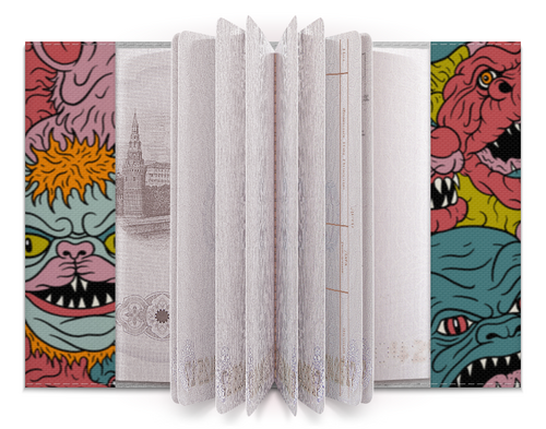 Заказать обложку для паспорта в Москве. Обложка для паспорта Monsters от Jimmy Flash - готовые дизайны и нанесение принтов.