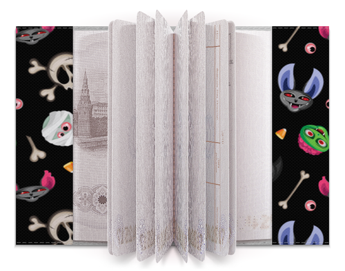 Заказать обложку для паспорта в Москве. Обложка для паспорта Милые персонажи Хэллоуина от IrinkaArt  - готовые дизайны и нанесение принтов.