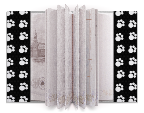 Заказать обложку для паспорта в Москве. Обложка для паспорта Следы от black cat - готовые дизайны и нанесение принтов.