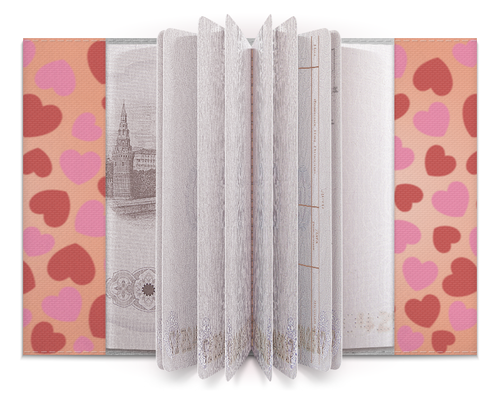 Заказать обложку для паспорта в Москве. Обложка для паспорта Влюбленная панда от Ordwen - готовые дизайны и нанесение принтов.