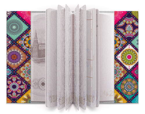 Заказать обложку для паспорта в Москве. Обложка для паспорта Узорная от BeliySlon - готовые дизайны и нанесение принтов.