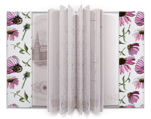 Заказать обложку для паспорта в Москве. Обложка для паспорта Цветок розовой эхинацеи от Жанна - готовые дизайны и нанесение принтов.