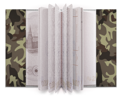 Заказать обложку для паспорта в Москве. Обложка для паспорта Камуфляж от YellowCloverShop - готовые дизайны и нанесение принтов.