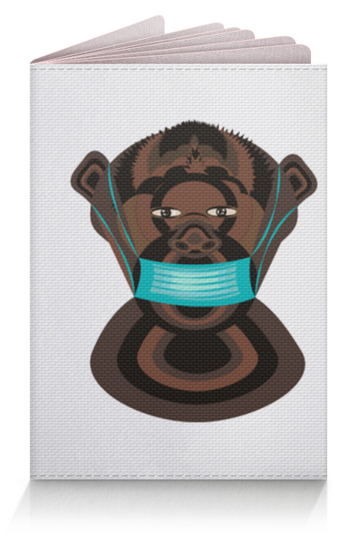 Заказать обложку для паспорта в Москве. Обложка для паспорта  Шимпанзе в маске от Stil na yarkosti - готовые дизайны и нанесение принтов.