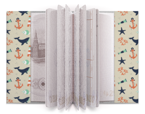 Заказать обложку для паспорта в Москве. Обложка для паспорта Акулы от Amerikanka - готовые дизайны и нанесение принтов.
