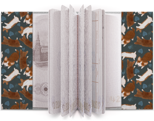 Заказать обложку для паспорта в Москве. Обложка для паспорта веселые корги от juliafast77 - готовые дизайны и нанесение принтов.