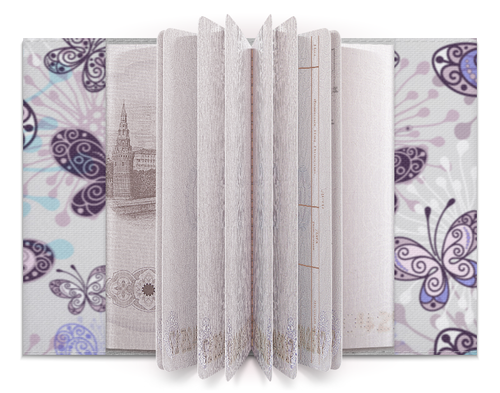 Заказать обложку для паспорта в Москве. Обложка для паспорта Фиолетовые бабочки от weeert - готовые дизайны и нанесение принтов.
