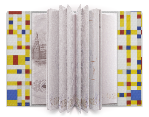 Заказать обложку для паспорта в Москве. Обложка для паспорта Бродвей буги-вуги (Питер Мондриан) от trend - готовые дизайны и нанесение принтов.