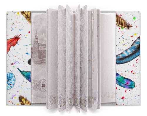 Заказать обложку для паспорта в Москве. Обложка для паспорта Перья от Юлия Басова - готовые дизайны и нанесение принтов.