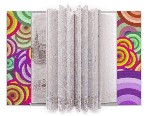 Заказать обложку для паспорта в Москве. Обложка для паспорта Цветные круги от BeliySlon - готовые дизайны и нанесение принтов.