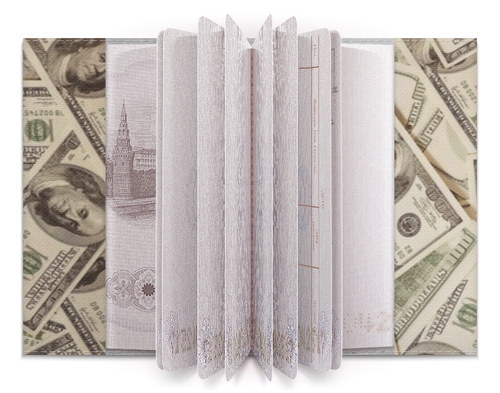Заказать обложку для паспорта в Москве. Обложка для паспорта Доллары от icase - готовые дизайны и нанесение принтов.