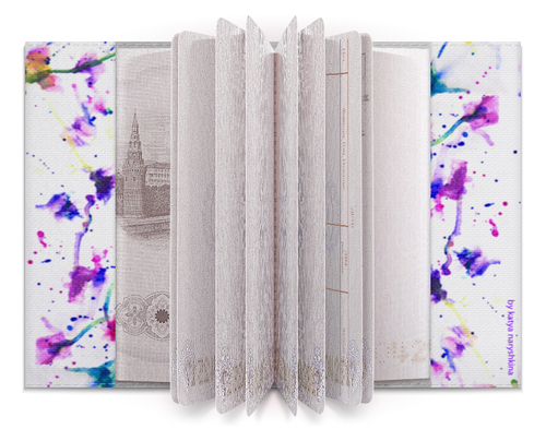 Заказать обложку для паспорта в Москве. Обложка для паспорта Фиолетовое притяжение от Green-button - готовые дизайны и нанесение принтов.