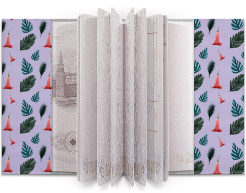 Заказать обложку для паспорта в Москве. Обложка для паспорта Тропические растения от Виктория  - готовые дизайны и нанесение принтов.