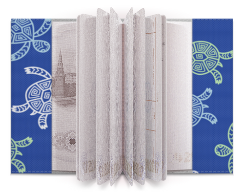 Заказать обложку для паспорта в Москве. Обложка для паспорта Морские черепашки от axenova-n@yandex.ru - готовые дизайны и нанесение принтов.