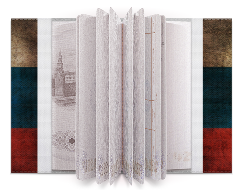 Заказать обложку для паспорта в Москве. Обложка для паспорта Флаг России  от Viki Kotova - готовые дизайны и нанесение принтов.