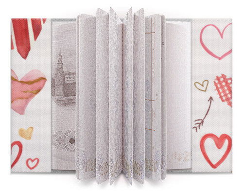 Заказать обложку для паспорта в Москве. Обложка для паспорта День святого Валентина от FireFoxa - готовые дизайны и нанесение принтов.