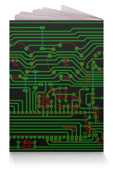 Заказать обложку для паспорта в Москве. Обложка для паспорта Печатная плата от posterman - готовые дизайны и нанесение принтов.