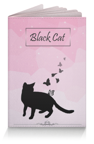 Заказать обложку для паспорта в Москве. Обложка для паспорта Маленькая черная кошка от Elin - готовые дизайны и нанесение принтов.