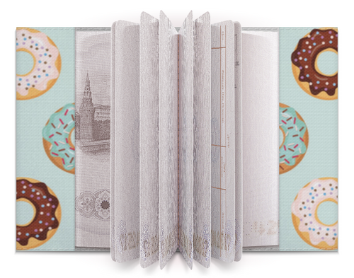 Заказать обложку для паспорта в Москве. Обложка для паспорта Пончики от YellowCloverShop - готовые дизайны и нанесение принтов.