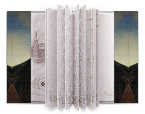 Заказать обложку для паспорта в Москве. Обложка для паспорта Николай Гоголь (портрет работы Фёдора Моллера) от trend - готовые дизайны и нанесение принтов.
