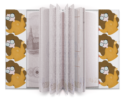 Заказать обложку для паспорта в Москве. Обложка для паспорта Девочка с кофе от Anastasia  - готовые дизайны и нанесение принтов.