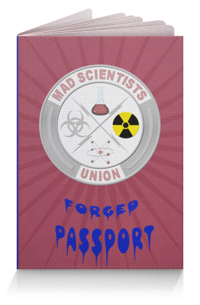 Заказать обложку для паспорта в Москве. Обложка для паспорта Mad scientists union от Andy Quarry - готовые дизайны и нанесение принтов.