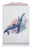 Заказать обложку для паспорта в Москве. Обложка для паспорта Синий кит с цветами от tigerda  - готовые дизайны и нанесение принтов.