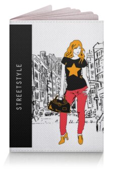 Заказать обложку для паспорта в Москве. Обложка для паспорта Фэшн иллюстрация  девушка со звездой от eszadesign - готовые дизайны и нанесение принтов.