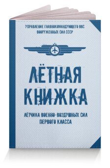 Заказать обложку для паспорта в Москве. Обложка для паспорта Лётная книжка летчика ВВС от SkyWay Aviation Clothing RUS  - готовые дизайны и нанесение принтов.