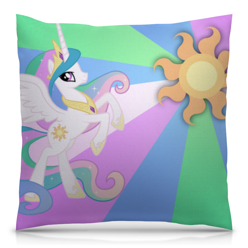 Printio Подушка 40x40 см с полной запечаткой Princess celestia color line