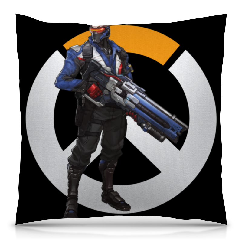 Printio Подушка 40x40 см с полной запечаткой Overwatch soldier 76 / овервотч солдат 76 printio фартук с полной запечаткой overwatch soldier 76 овервотч солдат 76