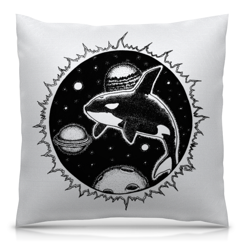Printio Подушка 40x40 см с полной запечаткой Космос кит планеты printio футболка с полной запечаткой мужская космос кит планеты