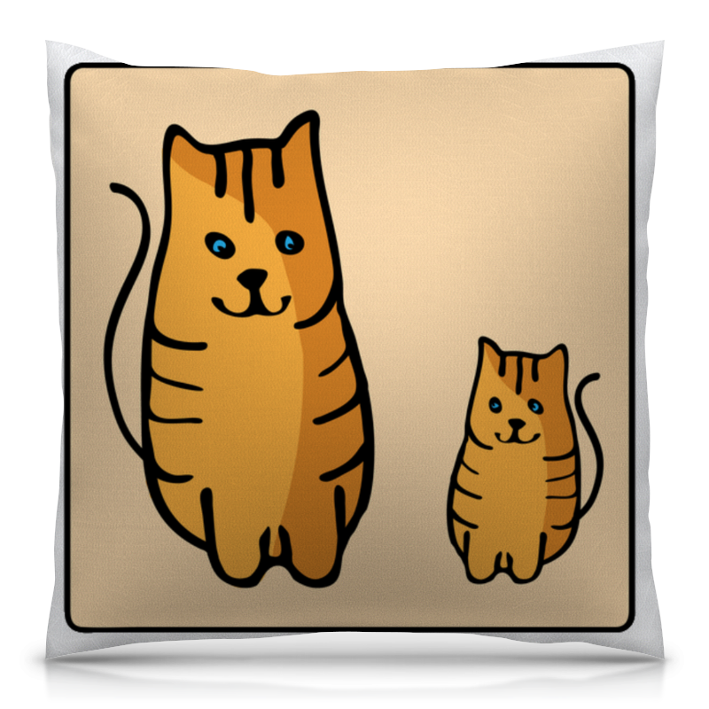 Printio Подушка 40x40 см с полной запечаткой Два котика, смотрящие друг на друга printio футболка с полной запечаткой женская два котика смотрящие друг на друга