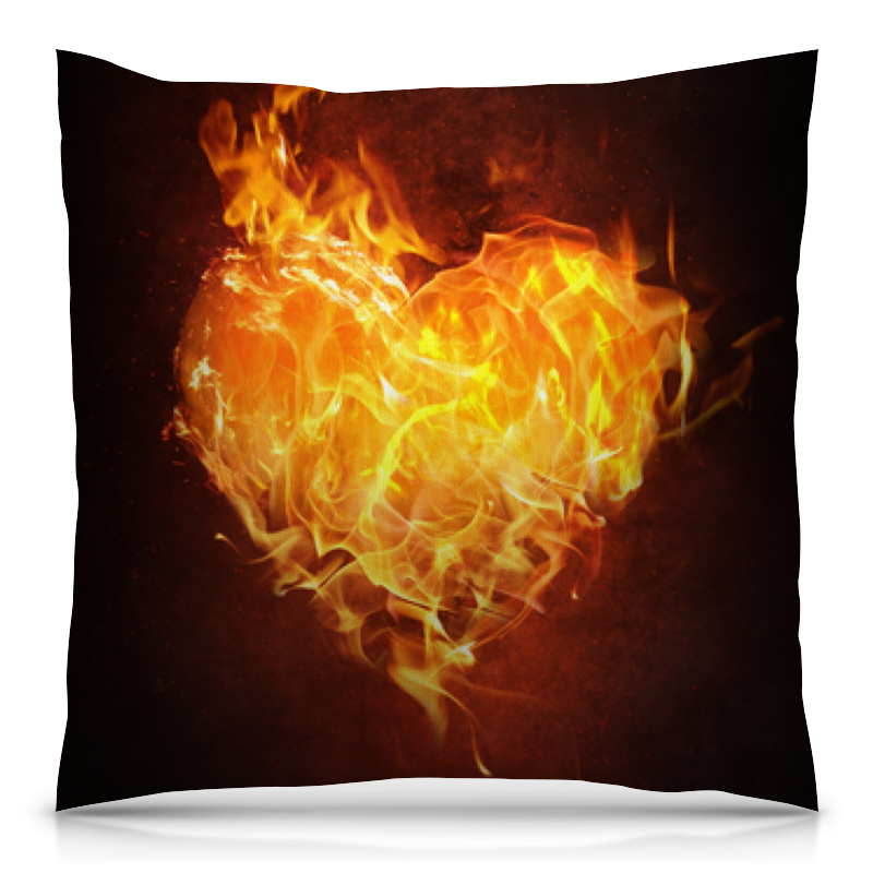 Printio Подушка 40x40 см с полной запечаткой Огненное сердце printio футболка с полной запечаткой мужская огненное сердце