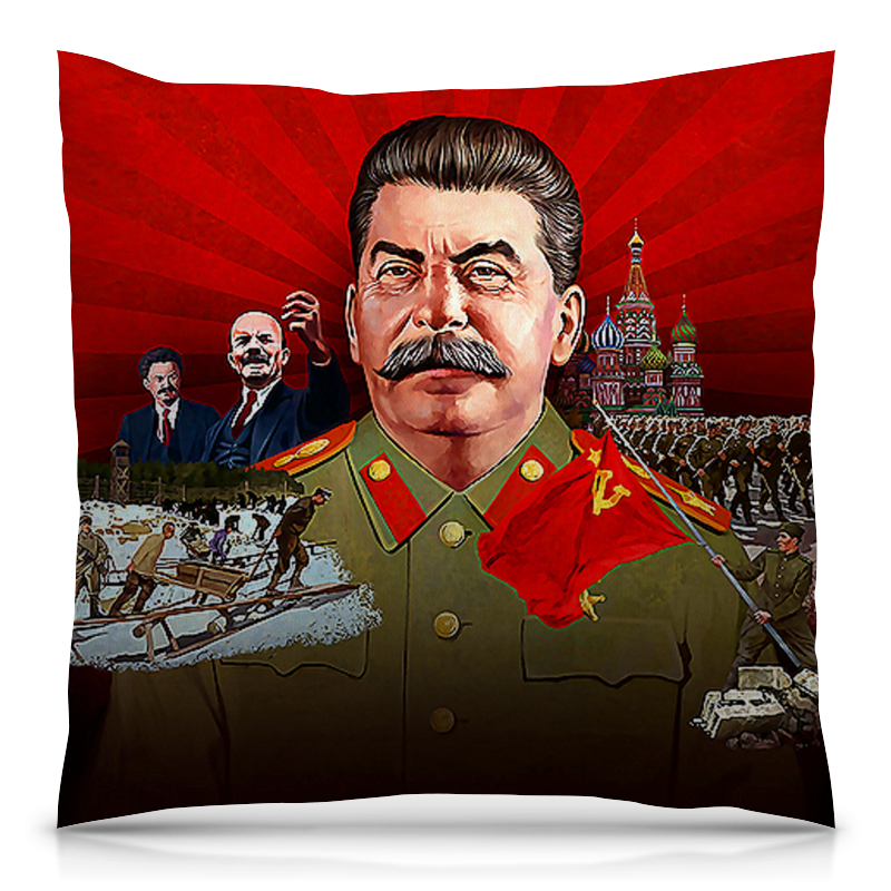 Printio Подушка 40x40 см с полной запечаткой Stalin printio футболка с полной запечаткой мужская stalin