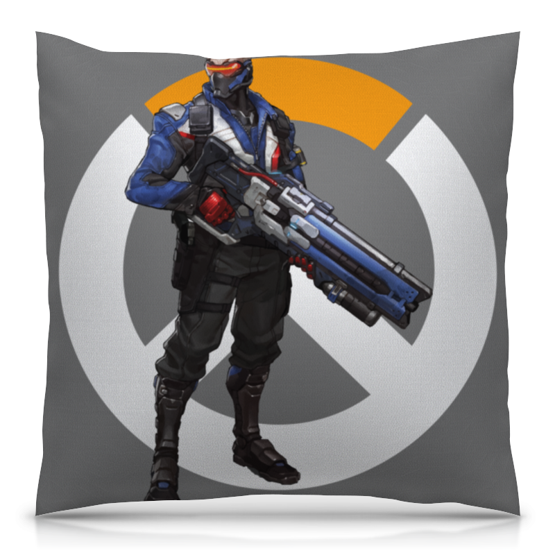 Printio Подушка 40x40 см с полной запечаткой Overwatch soldier 76 / овервотч солдат 76 printio фартук с полной запечаткой overwatch soldier 76 овервотч солдат 76